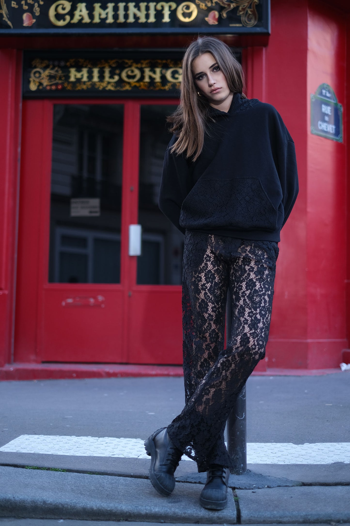 Lace Pants Black