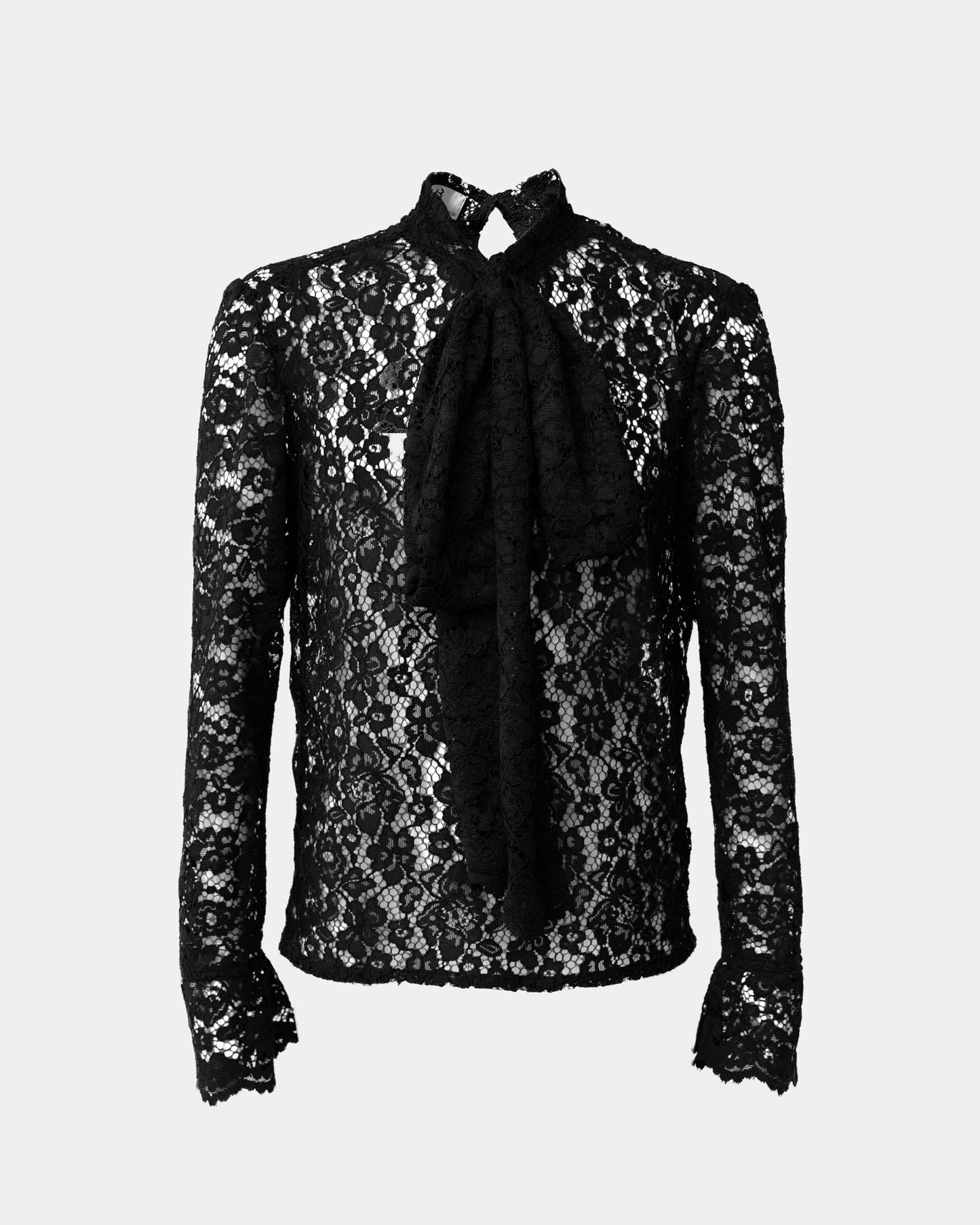 Tie Neck Lace Shirt