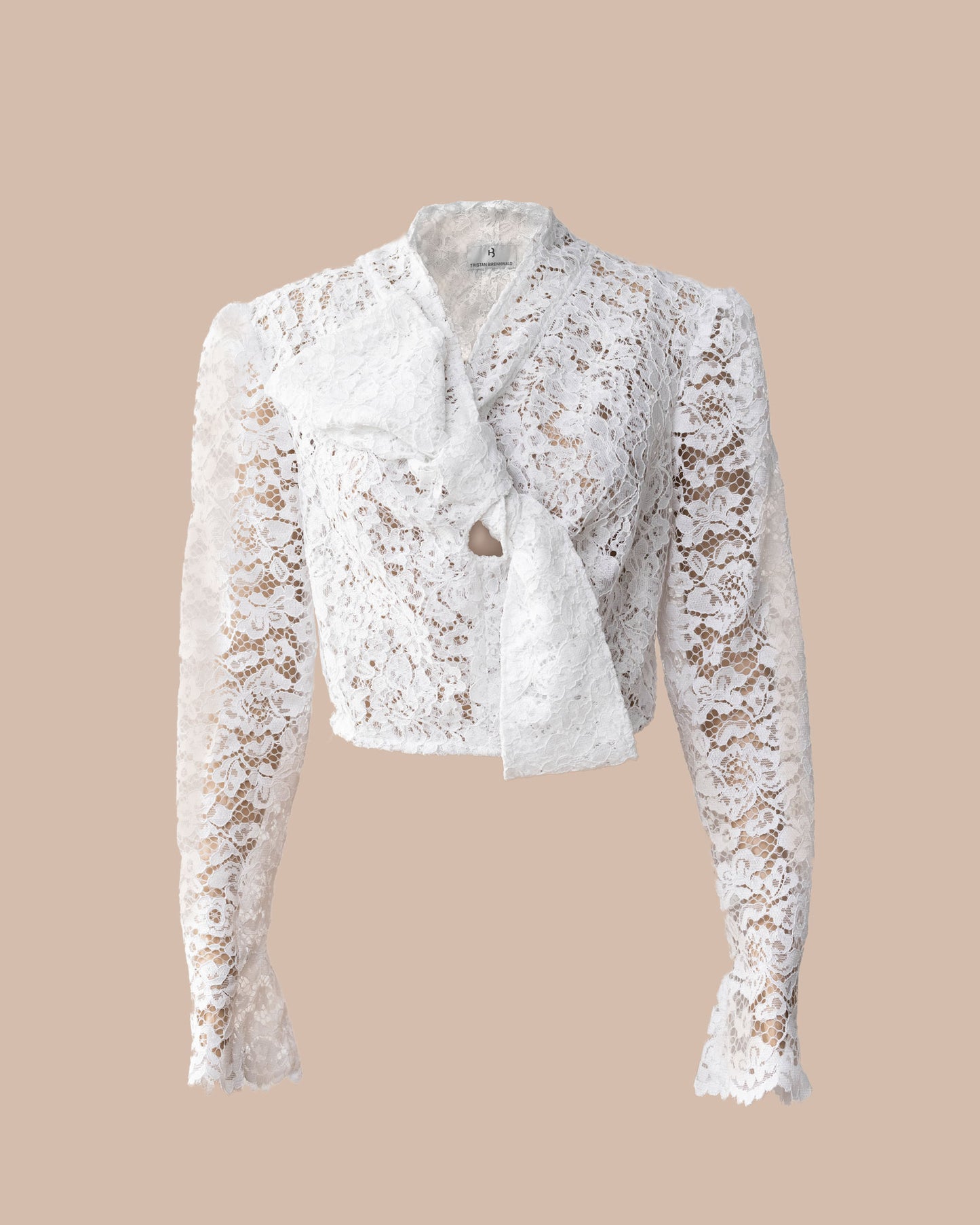 Lace Bow Blouse White